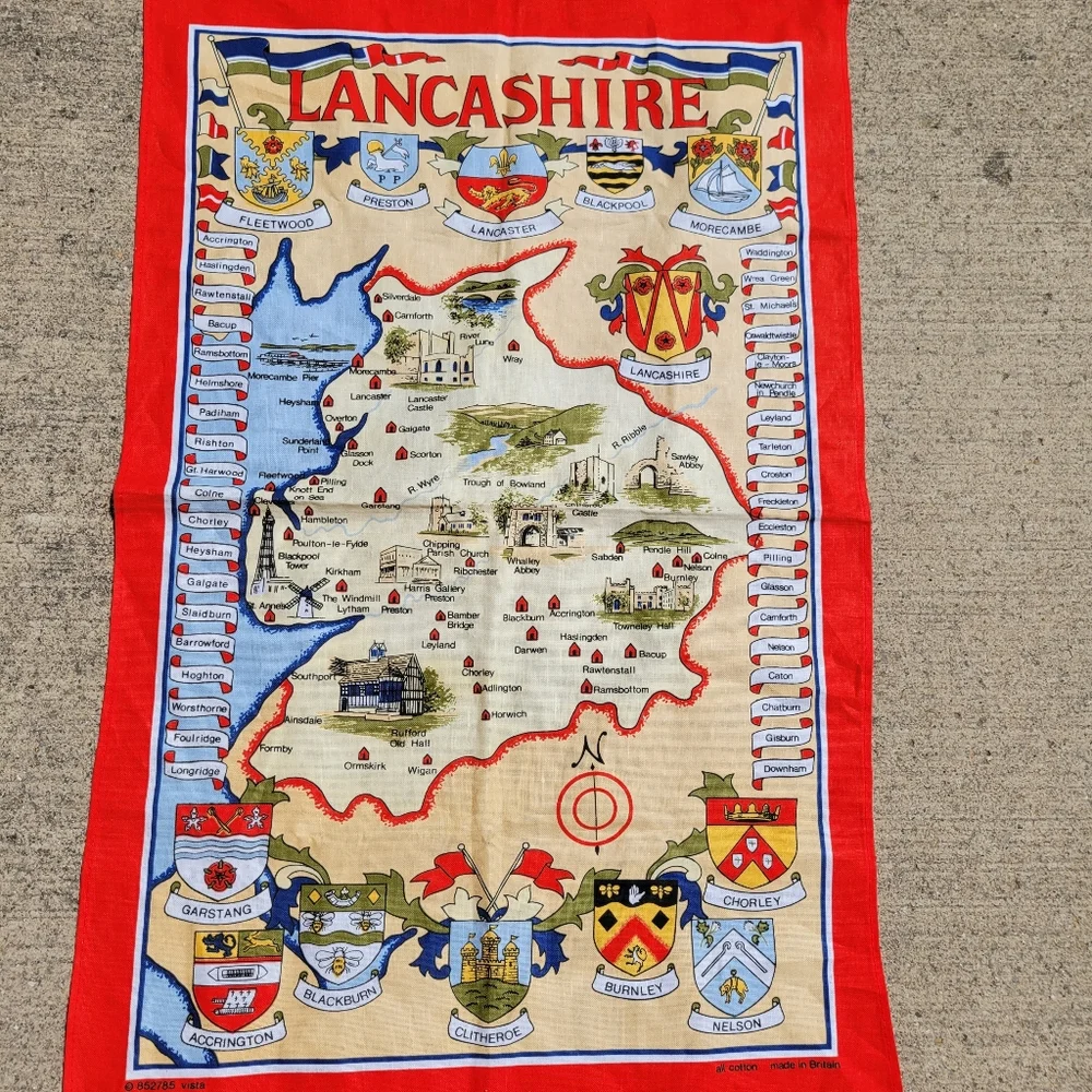 United Kingdom Tea Towels ~ FINAL PRICE! Scotland ~ Lancashire ~ Colorful